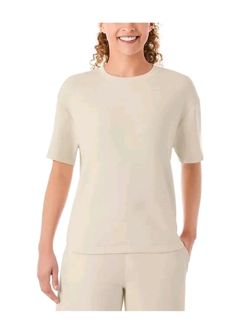 Member's Mark Women's Short Sleeve Luxe Tee Size L Almond